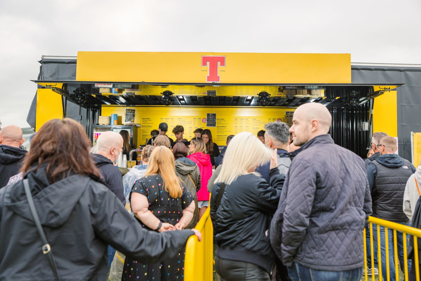 Crowd at a branded Tennent's bar